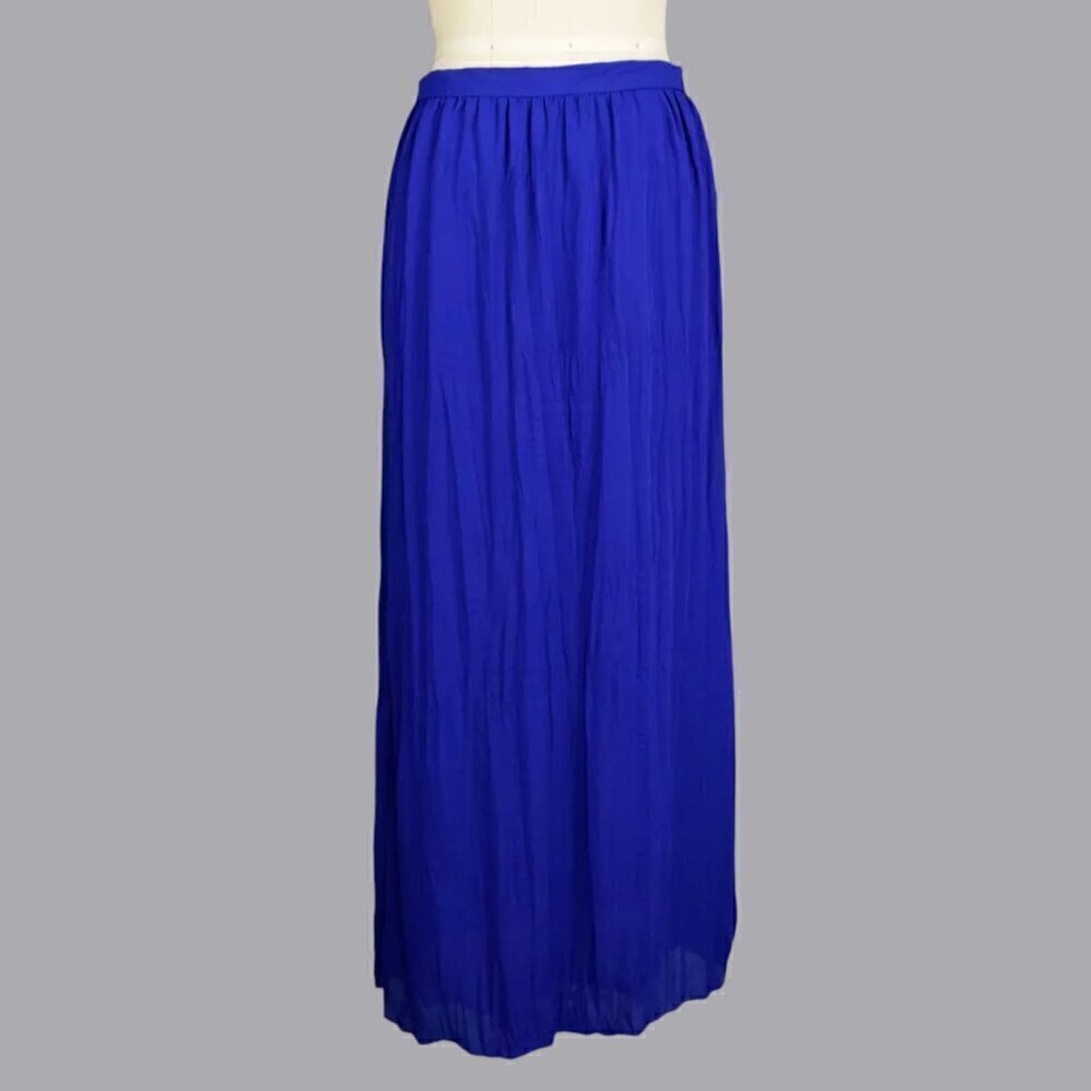 CYNTHIA STEFFE ROYAL BLUE CRINKLE MAXI SKIRT